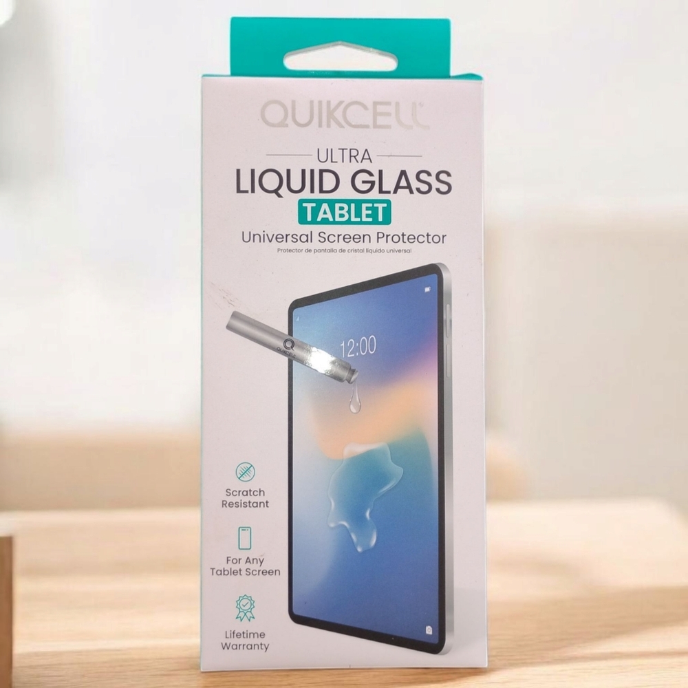 (NWT) QUIKCELL® Ultra Liquid Glass - Tablet - Universal Screen Protector
